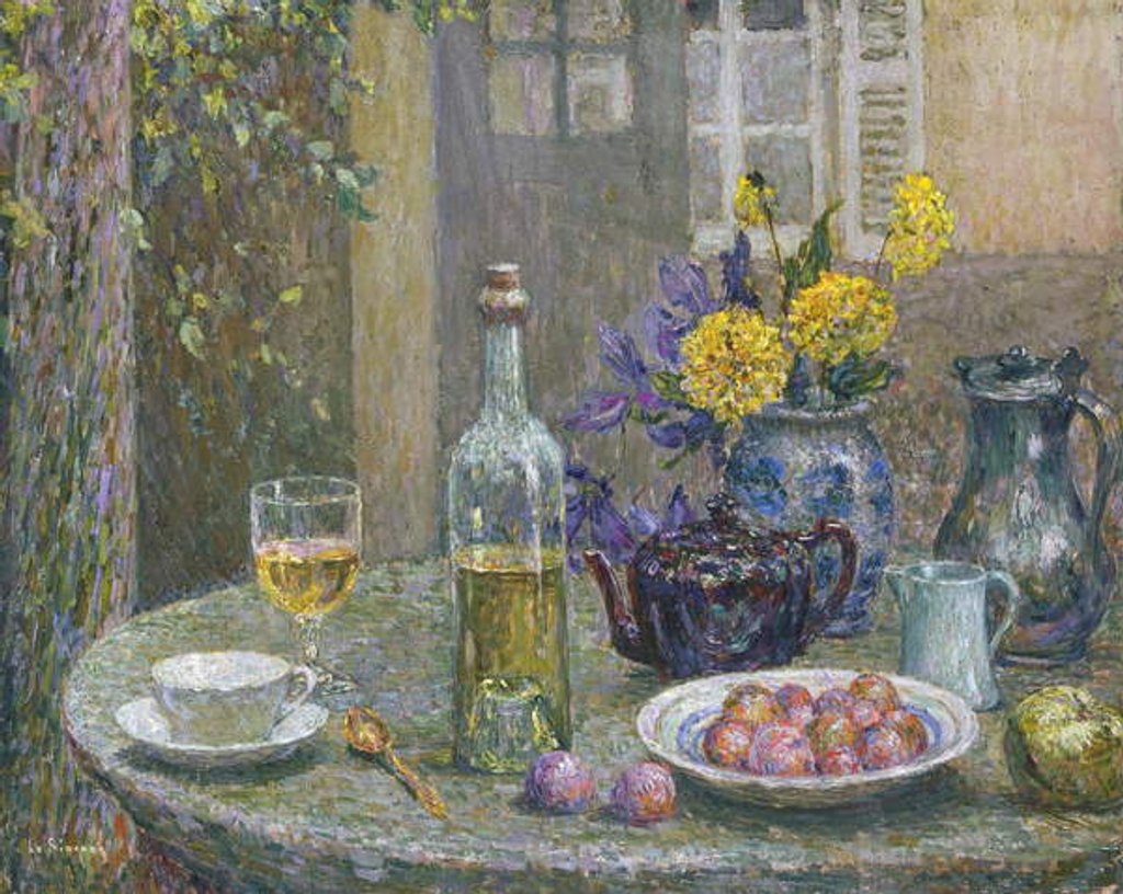 Detail of Yellow Dahlias; Les Dahlias Jaunes, 1925 by Henri Eugene Augustin Le Sidaner