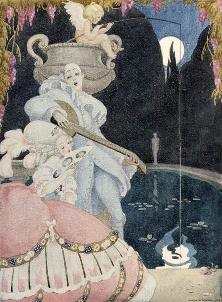 Detail of Elegante et Pierrot, 1918 by Gerda Marie Frederike Wegener