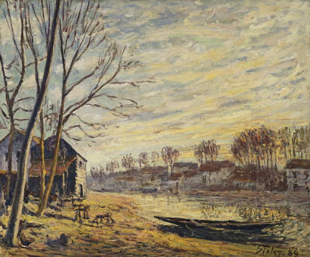 Detail of The Boatyard at Matrat; Chantiers a Matrat, 1889 by Alfred Sisley