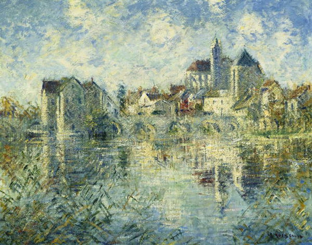 Detail of Moret-sur-Loing, the Bridge and the Church by Gustave Loiseau