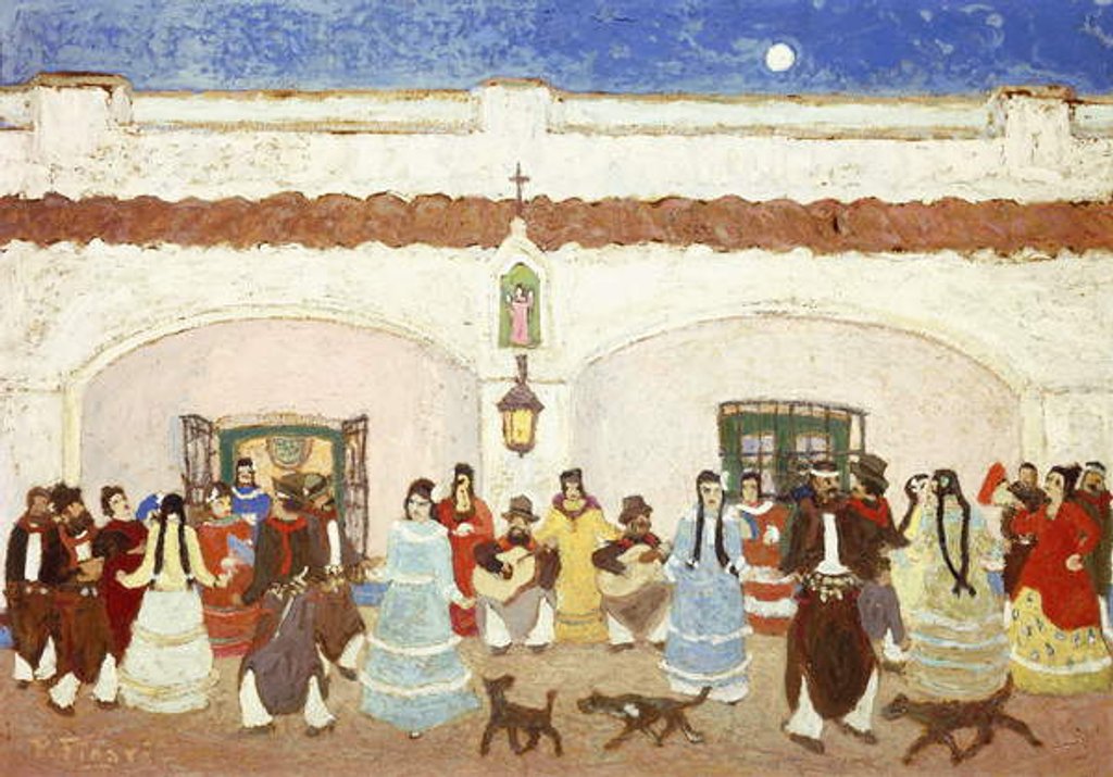 Detail of Dancing in the Patio; Baile en el Patio by Pedro Figari
