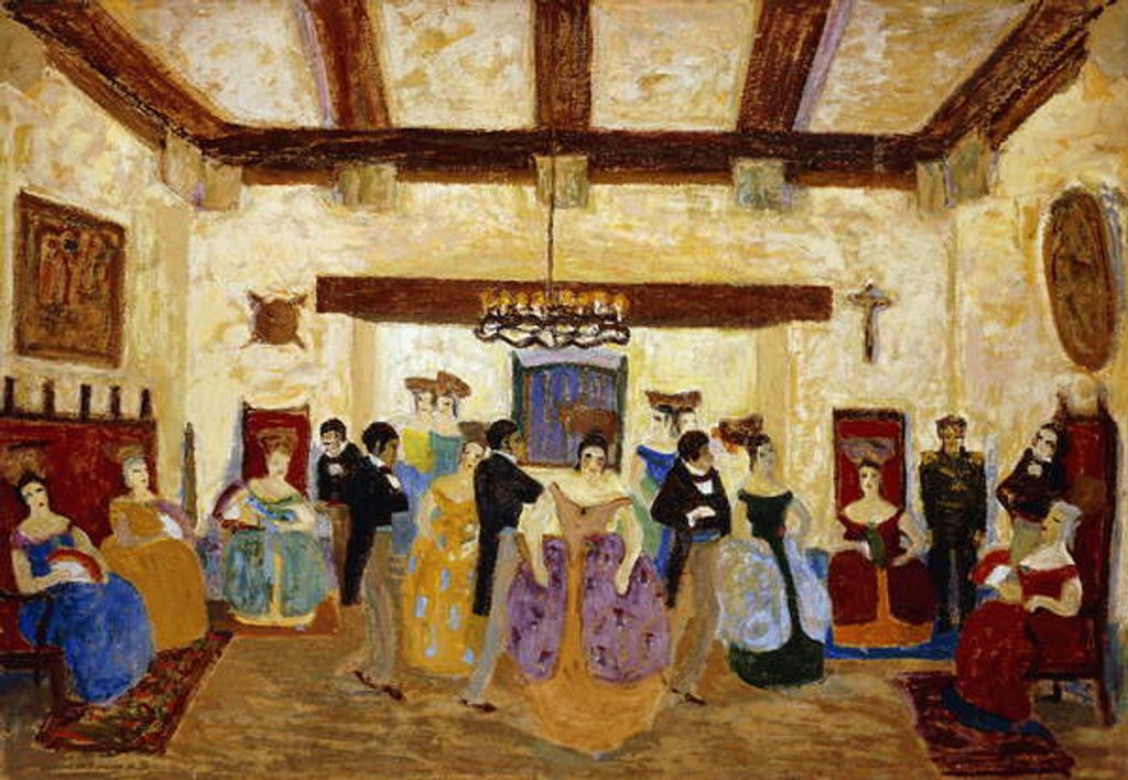 Detail of Colonial Meeting; Reunion Colonial by Pedro Figari