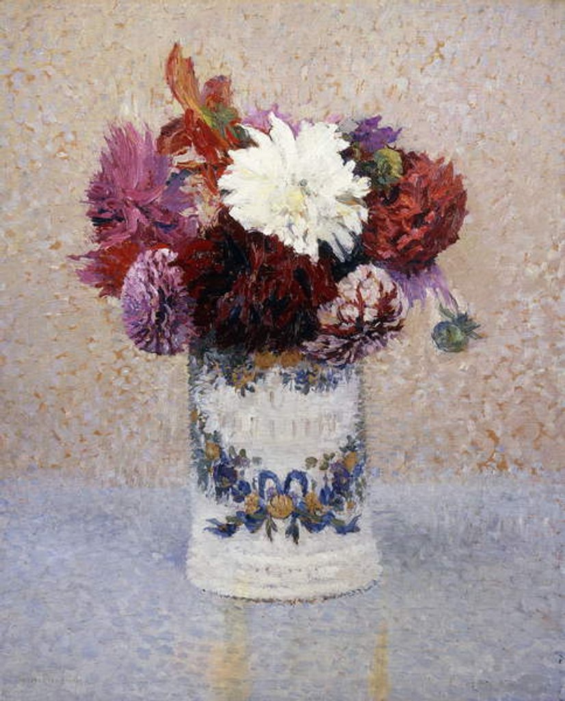Detail of A Bouquet of Dahlias, by Henri Jean Guillaume Martin