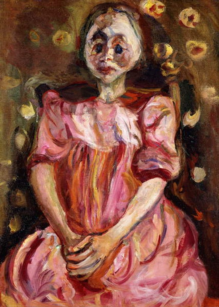 Detail of The Little Girl in Pink; La Petite Fille en Rose, 1923-1924 by Chaim Soutine