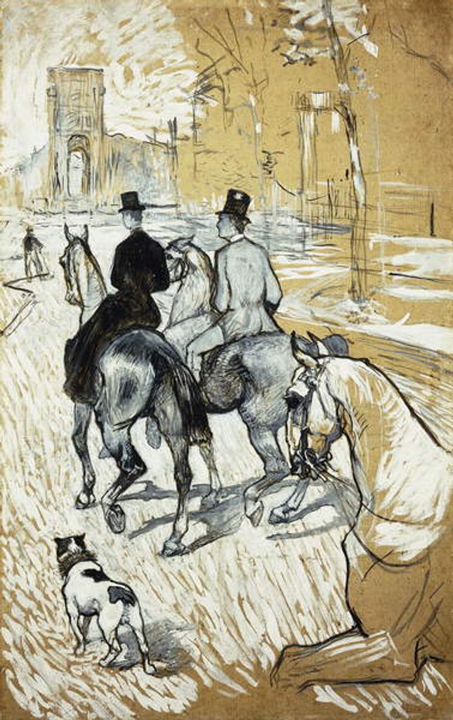 Detail of Horse-riders going toward the Bois de Boulogne; Cavaliers se Rendant au Bois de Bologne, 1888 by Henri de Toulouse-Lautrec