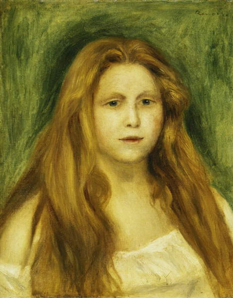 Detail of Head of Girl; Tete de Jeune Fille, 1888 by Pierre Auguste Renoir