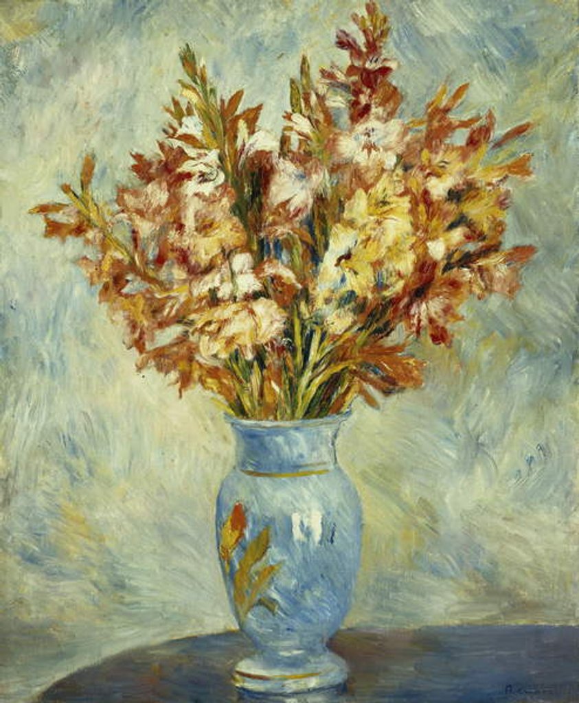 Detail of Gladioli in Blue Vase; Glaieuls au Vase Bleu, 1884 by Pierre Auguste Renoir