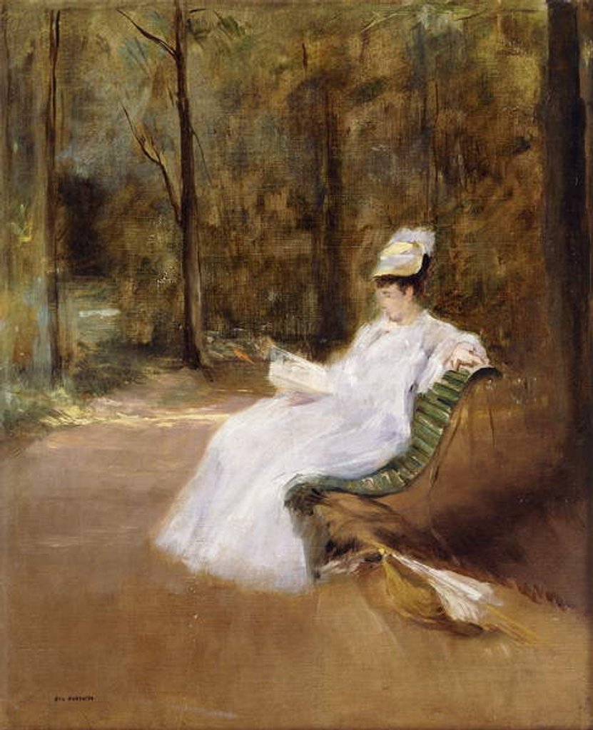Detail of Sitting on a Bench; Sur le Banc, c.1848 by Eva Gonzales