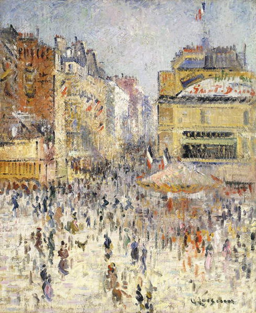 Detail of Bastille Day on Rue de Clignancourt, Paris; La Quartorze Juillet a Paris, la Rue de Clignancourt by Gustave Loiseau