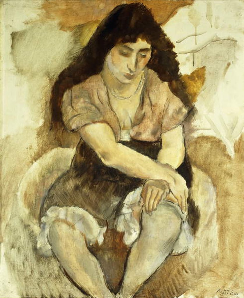 Detail of Young Woman Sitting; Jeune Fille Assise, 1921 by Jules Pascin