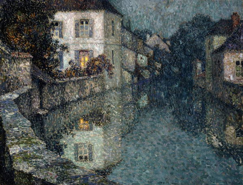 Detail of Houses on the Canal, Nemours; Maisons sur le Canal, Nemours, by Henri Eugene Augustin Le Sidaner