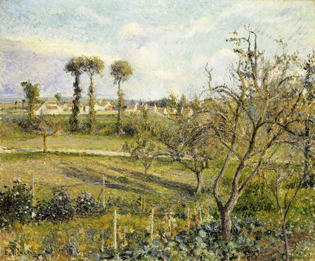 Detail of Sunset at Valhermeil, near Pontoise, 1880 by Camille Pissarro