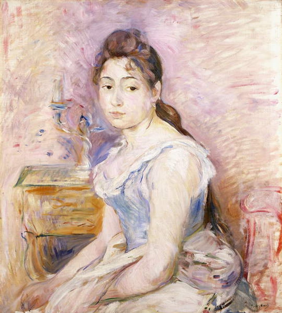 Detail of Young Woman in a Blue Corset; Jeune Fille au Corset Bleu, 1891 by Berthe Morisot