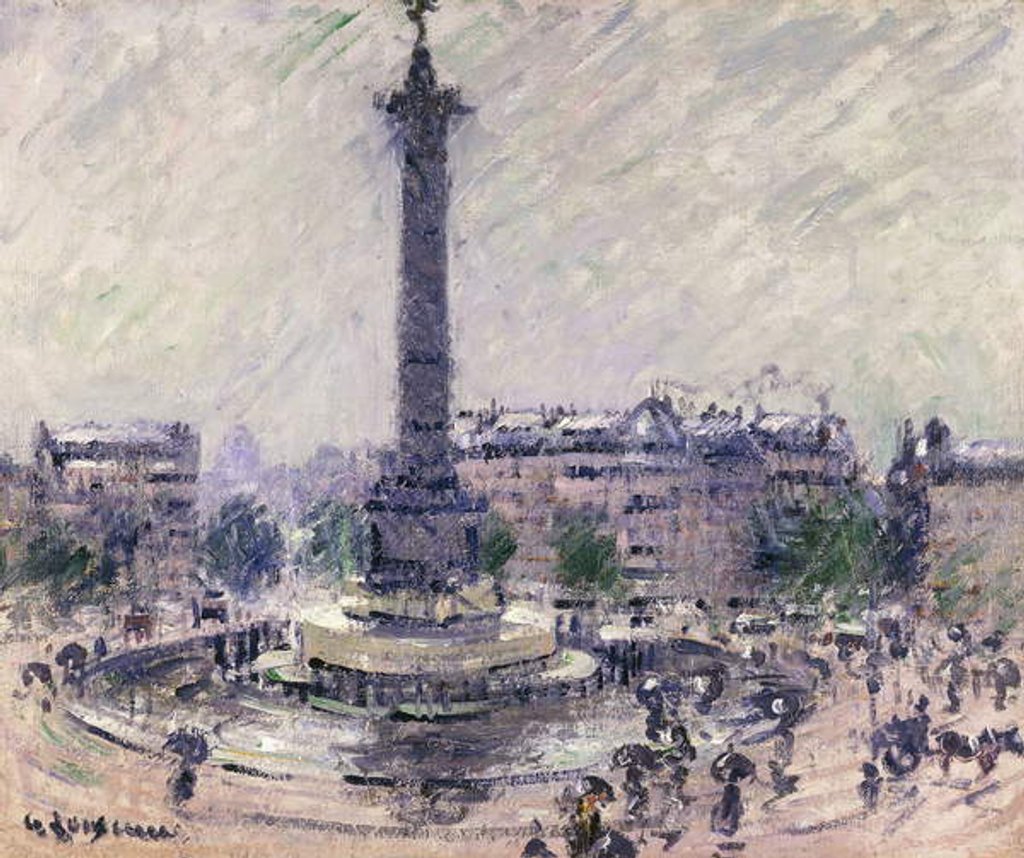 Detail of Paris, Place de la Bastille, c.1922 by Gustave Loiseau