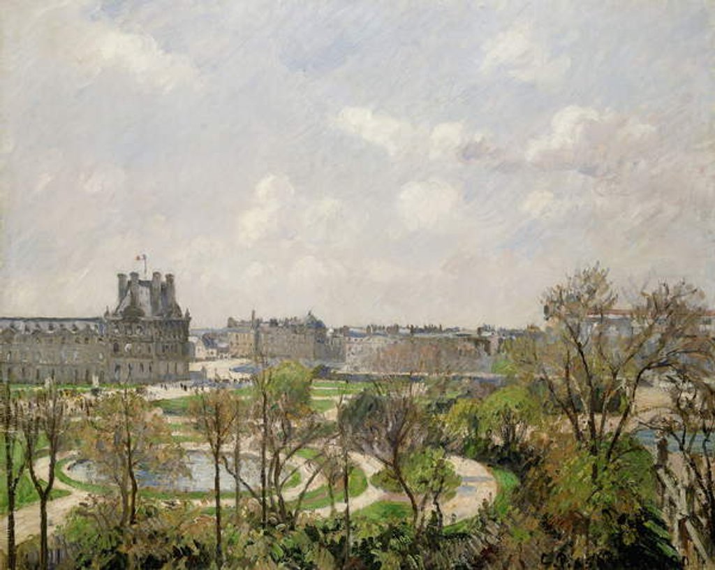 Detail of Jardin des Tuileries, Spring Morning; Jardin des Tuileries, Matin, Printemps, 1900 by Camille Pissarro