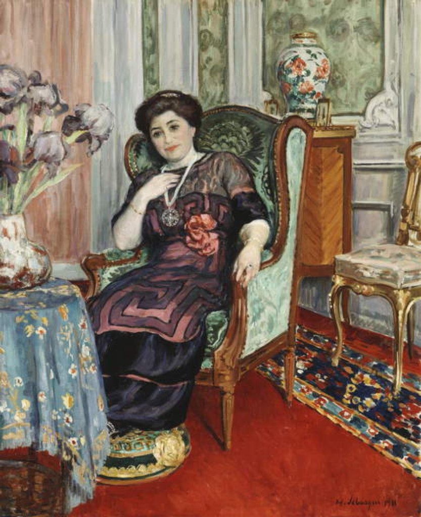 Detail of A Woman Sitting in a Chair; Femme Assis dans un Fauteuil, 1911 by Henri Lebasque