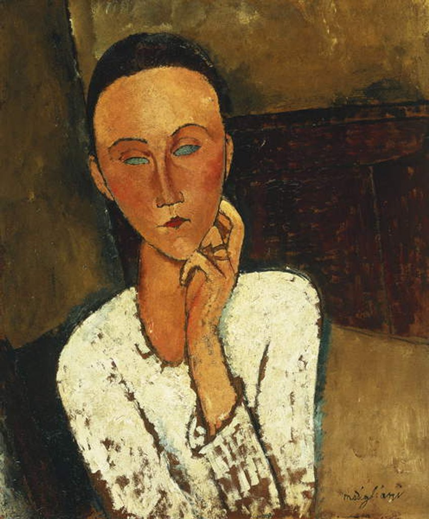 Detail of Lunia Czechowska; Lunia Czechowska, 1918 by Amedeo Modigliani