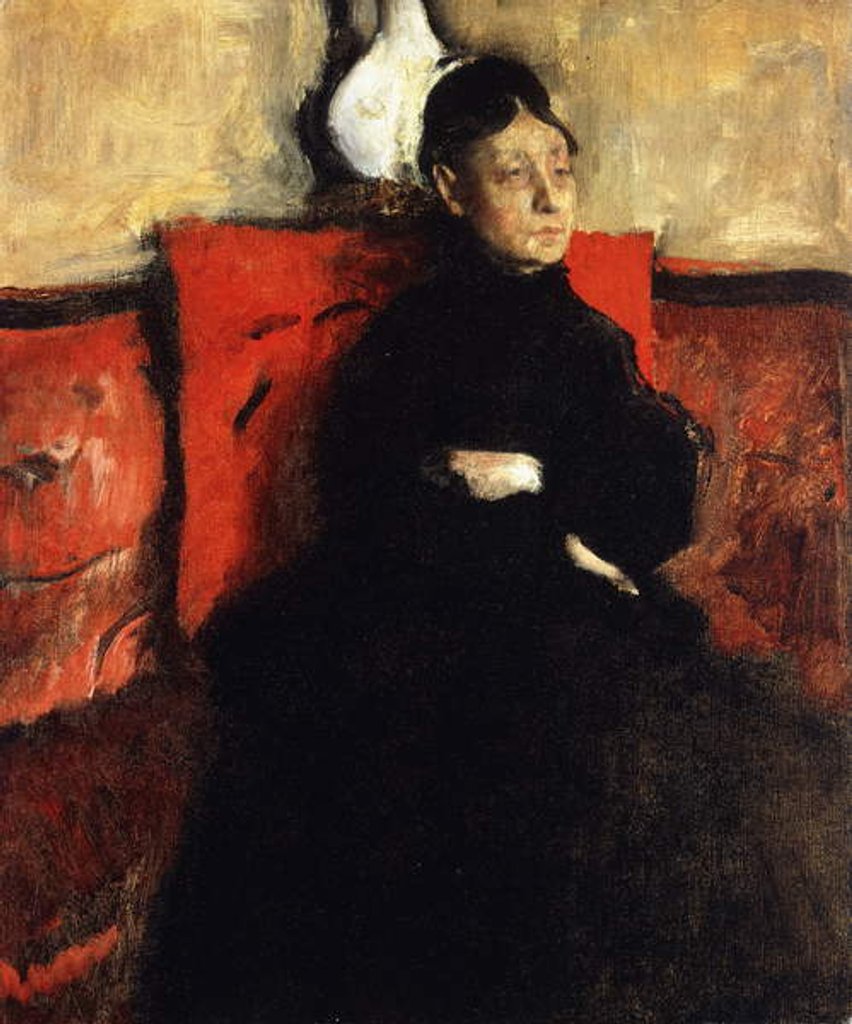 Detail of The Duchess of Montejasi-Cicerale; Duchesse de Montejasi-Cicerale, c.1868 by Edgar Degas