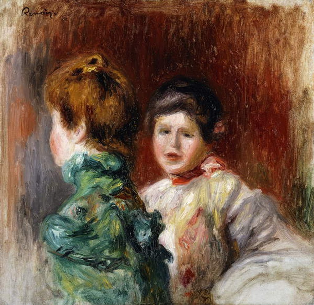 Detail of A Sketch of the Heads of Two Women; Esquisse, Deux Tetes de Femmes, 1895 by Pierre Auguste Renoir