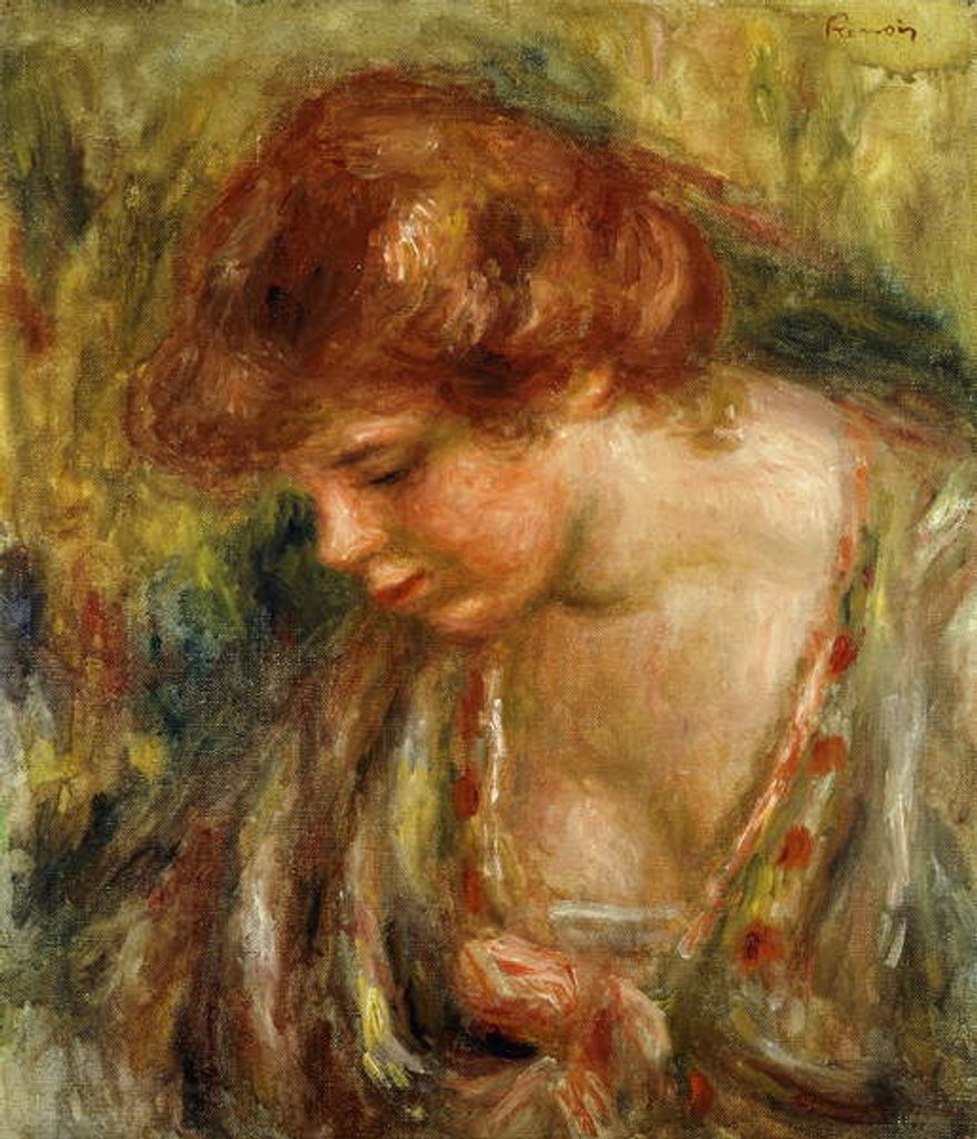 Detail of Profile of Andree with Head Bowed; Profil d'Andree Penchee, c.1917 by Pierre Auguste Renoir
