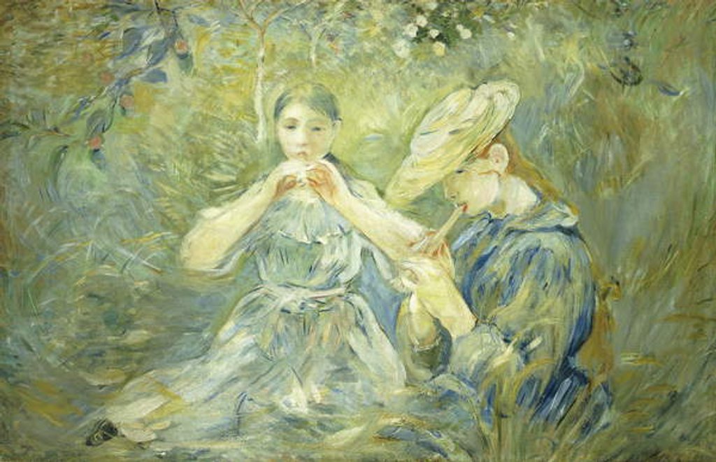 Detail of Le Flageolet, 1890 by Berthe Morisot