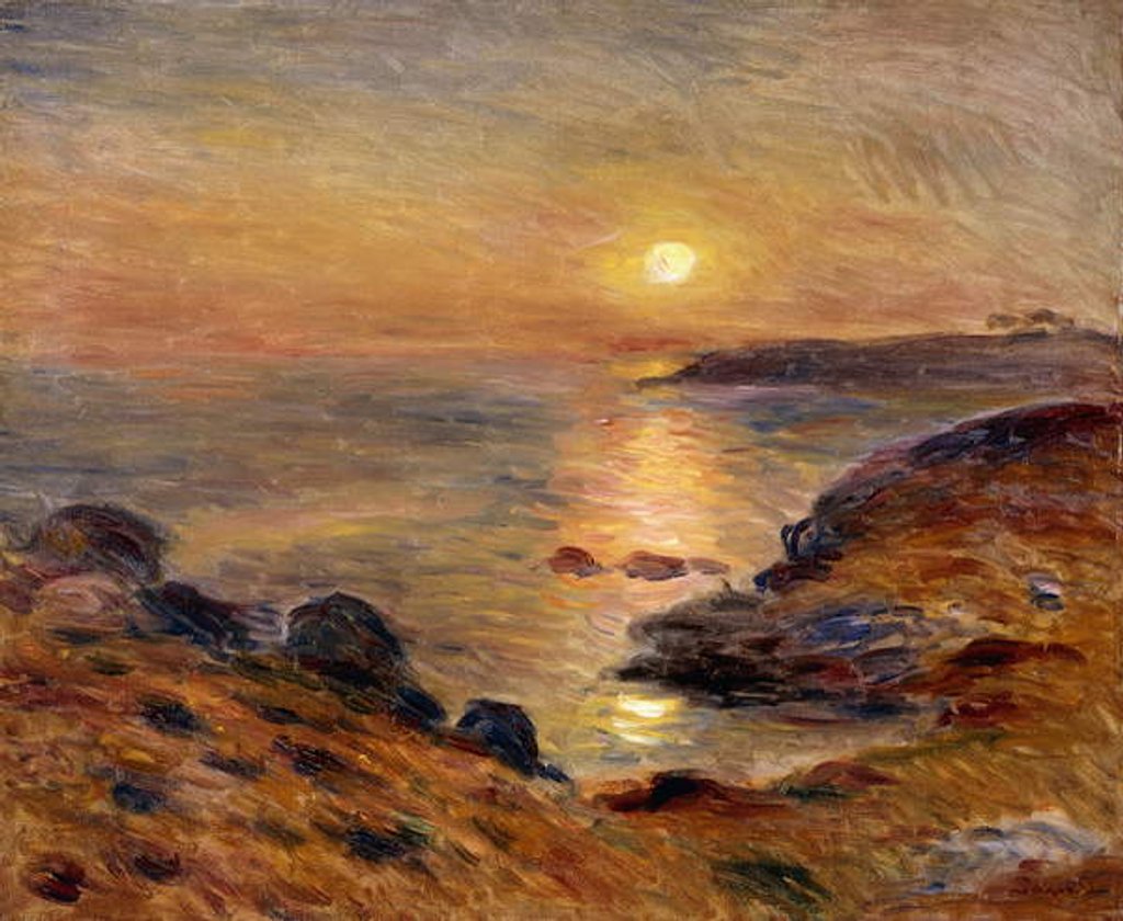 Detail of The Setting of the sun at Douarnenez, 1883 by Pierre Auguste Renoir