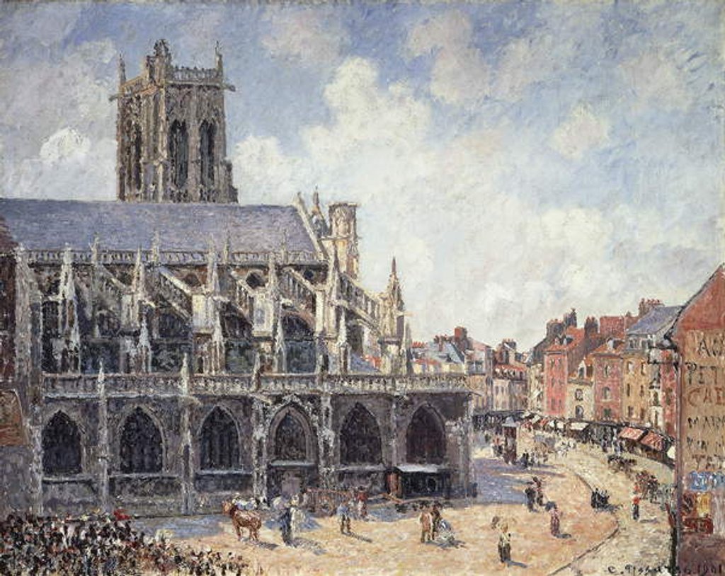 Detail of The Church of Saint Jacques in Dieppe in the Morning Sun by Camille Pissarro