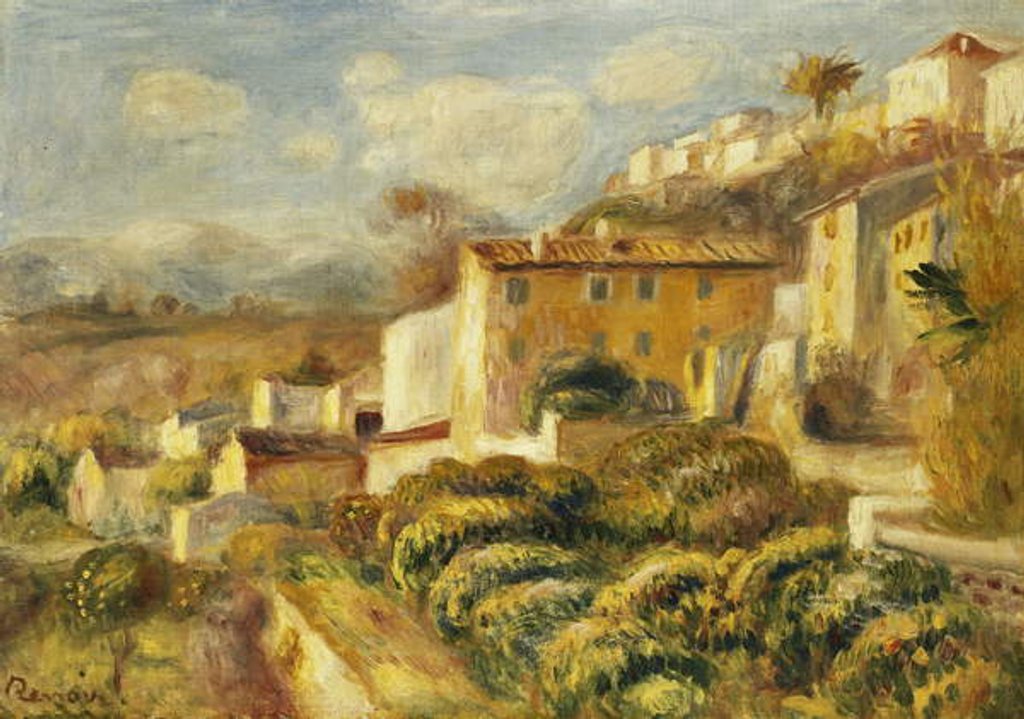 Detail of View of the Post Office, Cagnes; Vue de la Poste, Cagnes, 1907 by Pierre Auguste Renoir