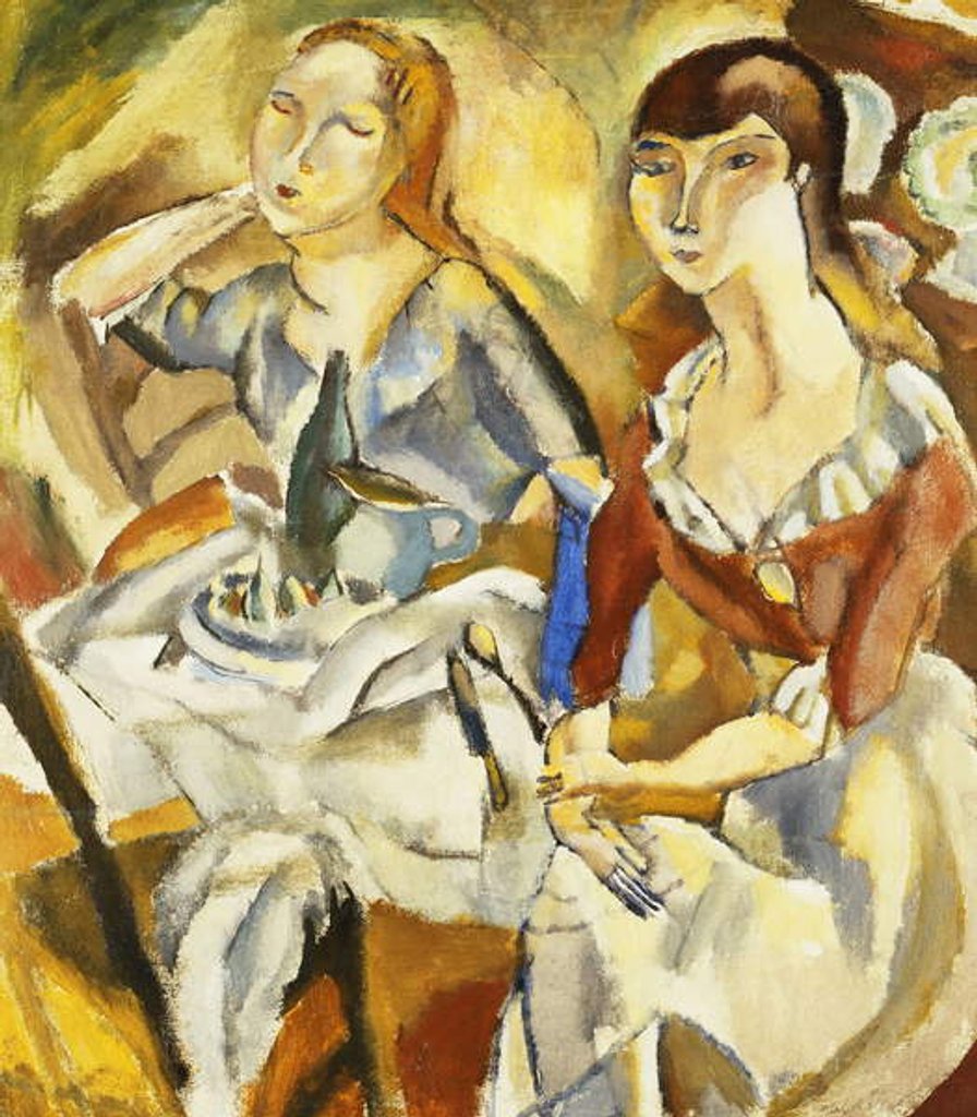Detail of Young Girls Sitting Together; Jeune Filles Attablees, 1915-1919 by Jules Pascin