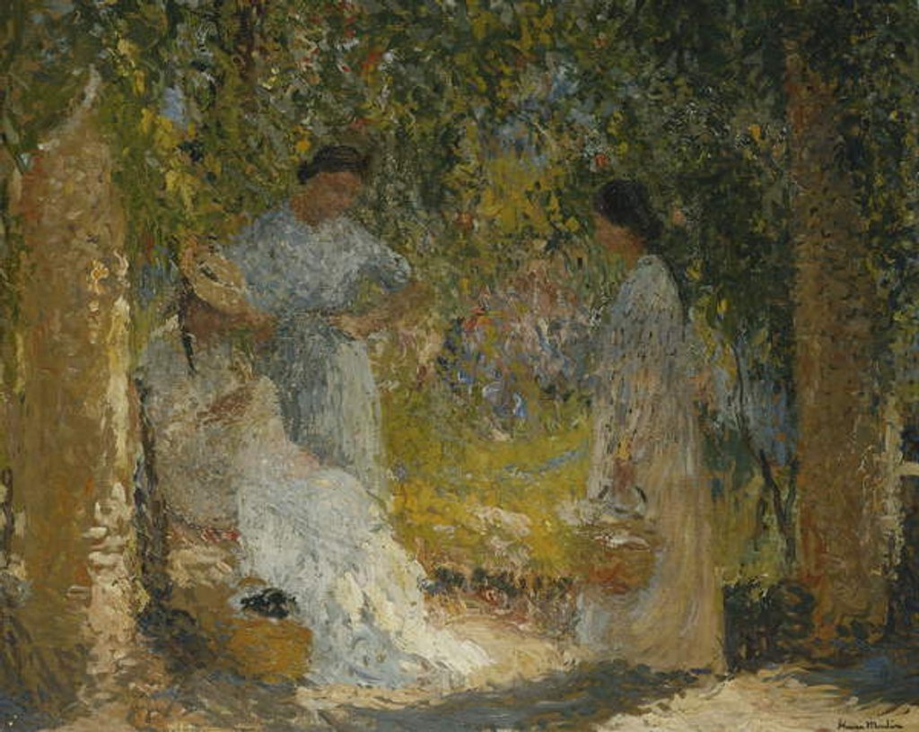 Detail of Three Women in the Garden; Trois Femmes dans le Jardin, 1905-1915 by Henri Jean Guillaume Martin