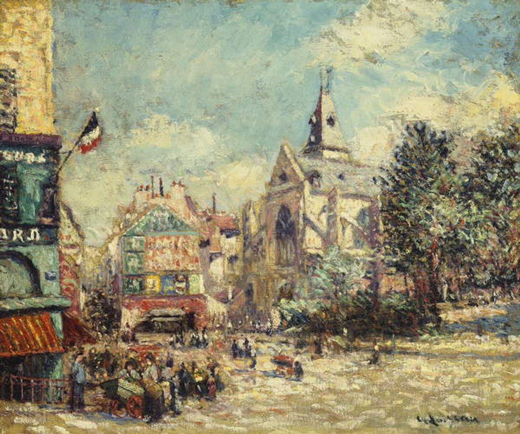 Detail of The Church of Saint Medard and the Mouffetard Road in Paris by Gustave Loiseau
