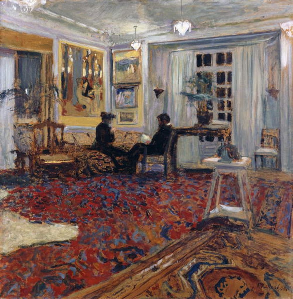 Detail of Chat at the Fontaines: Mr and Mrs Arthur Fontaine; Causerie chez les Fontaines: Monsieur et Madame Arthur Fontaine, 1904 by Edouard Vuillard