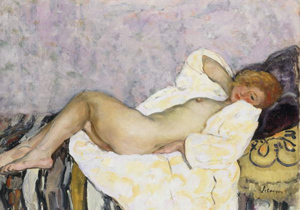 Detail of Reclining Nude; Nu Couche by Henri Lebasque