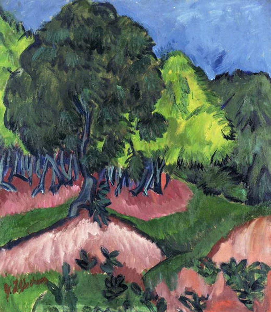 Detail of Landscape with Chestnut Tree; Landschaft mit Kastanienbaum, 1913 by Ernst Ludwig Kirchner