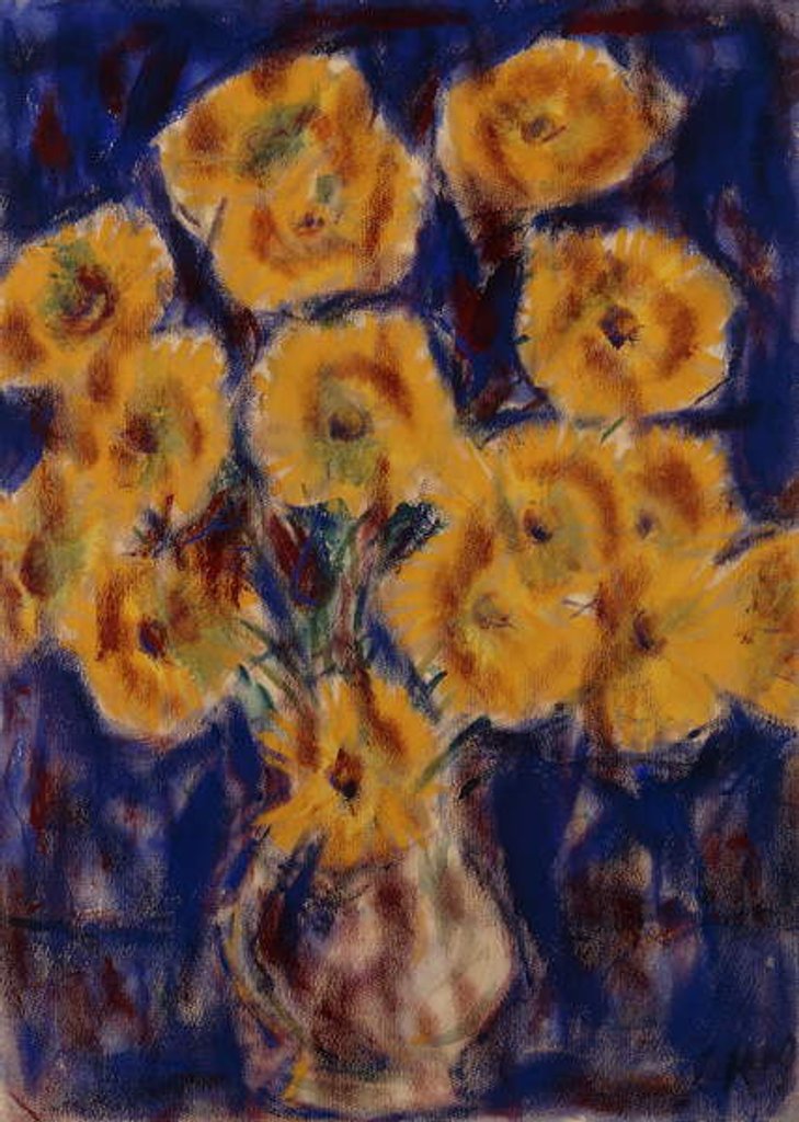 Detail of Chrysanthemums; Chrysanthemen, 1919 by Christian Rohlfs