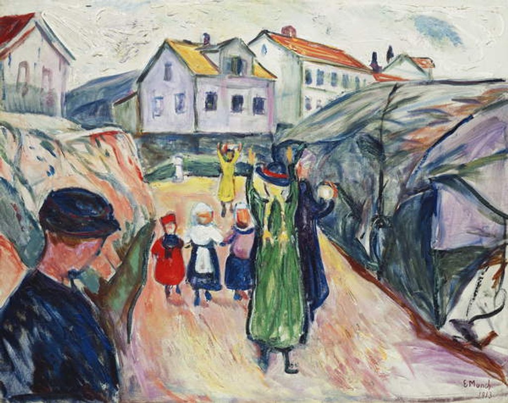 Detail of Street in Kragero by Edvard Munch
