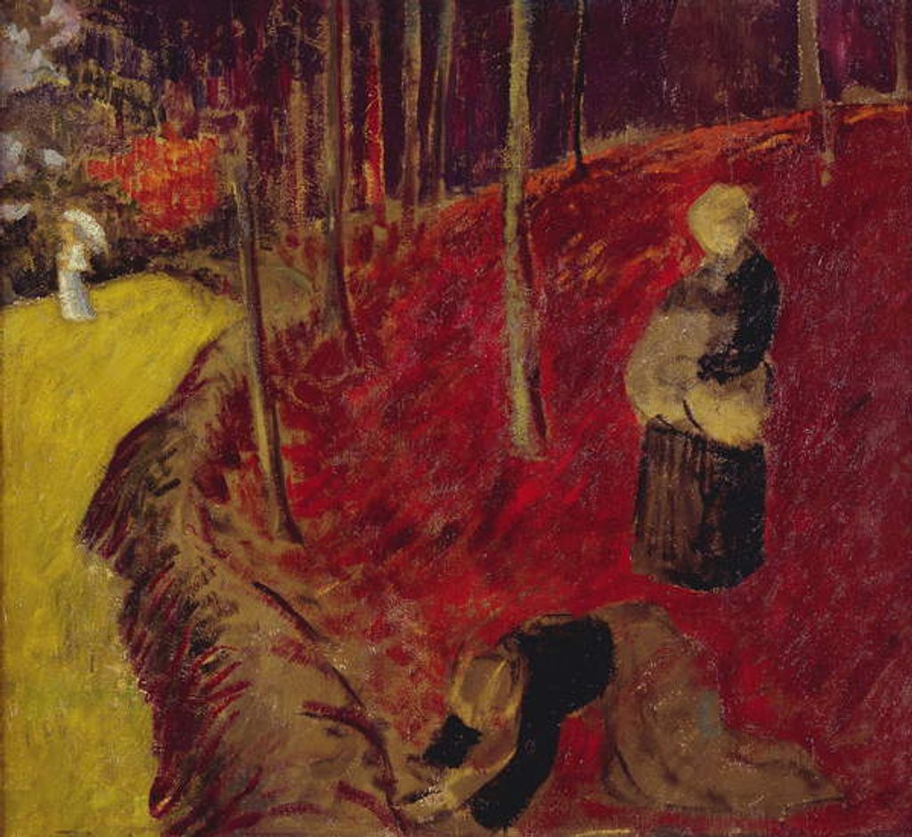 Detail of Fern Gatherers in the Bois d'Amour at Pont Aven; Les Ramasseuses de Fougeres au Bois d'Amour a Pont Aven, c.1910 by Paul Serusier