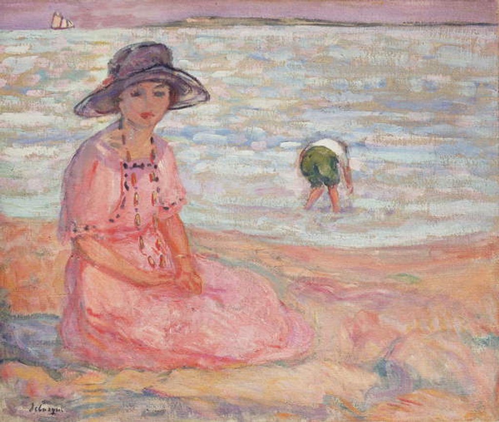 Detail of Woman in the Pink Dress by the Sea; Femme a la Robe Rose au bord de la Mer, c.1920 by Henri Lebasque