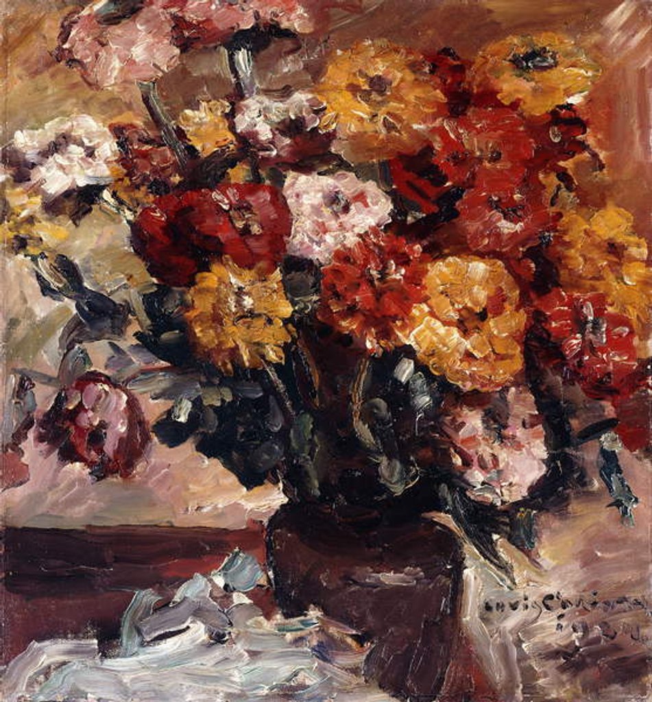 Detail of Zinnien, by Lovis Corinth