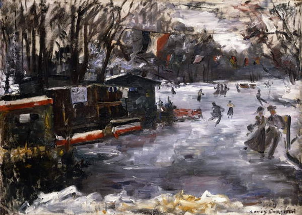 Detail of Ice-skating rink in the Tiergarten, Berlin; Eisbahn im Berliner Tiergarten, 1909 by Lovis Corinth