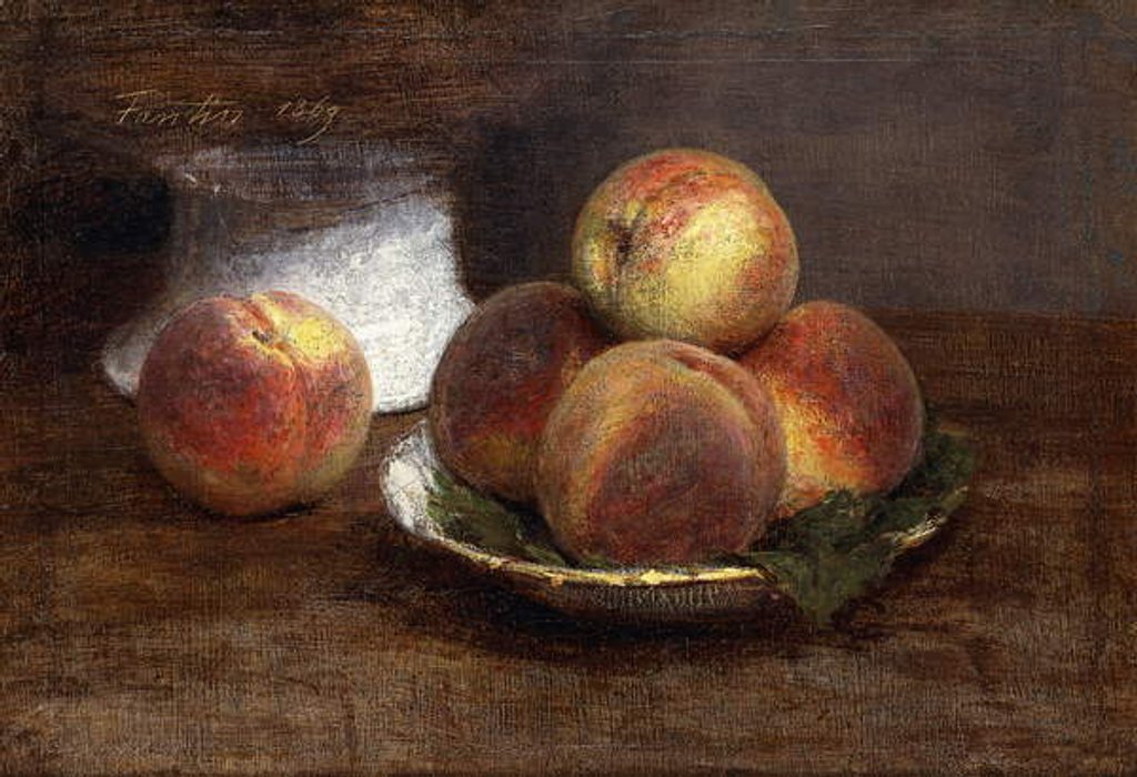 Detail of The Bowl of Peaches; Le Bol de Peches, 1869 by Ignace Henri Jean Fantin-Latour