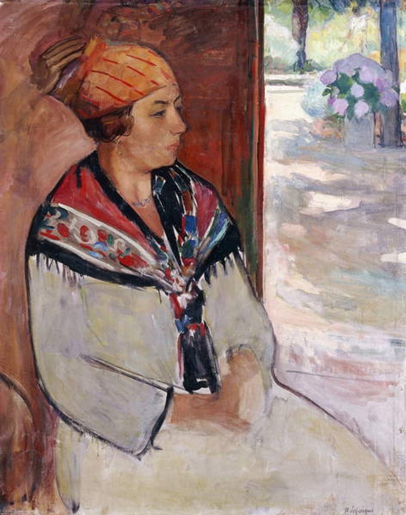 Detail of Woman in a Bandana at Prefailles; Femme au Madras a Prefailles, 1922 by Henri Lebasque