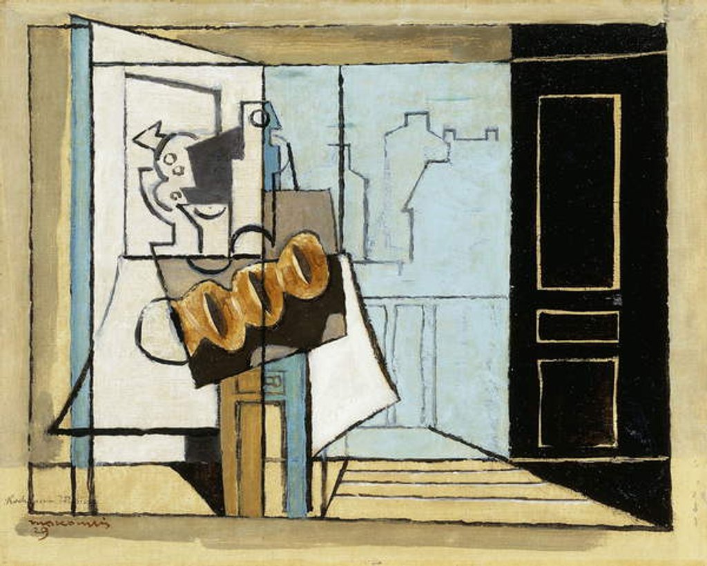 Detail of Monday, the Open Window; Lundi, la Fenetre Ouverte, 1929 by Louis Marcoussis