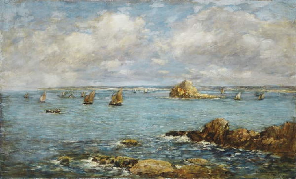 Detail of Bay of Douarnenez; La Baie de Douarnenez, 1897 by Eugene Louis Boudin