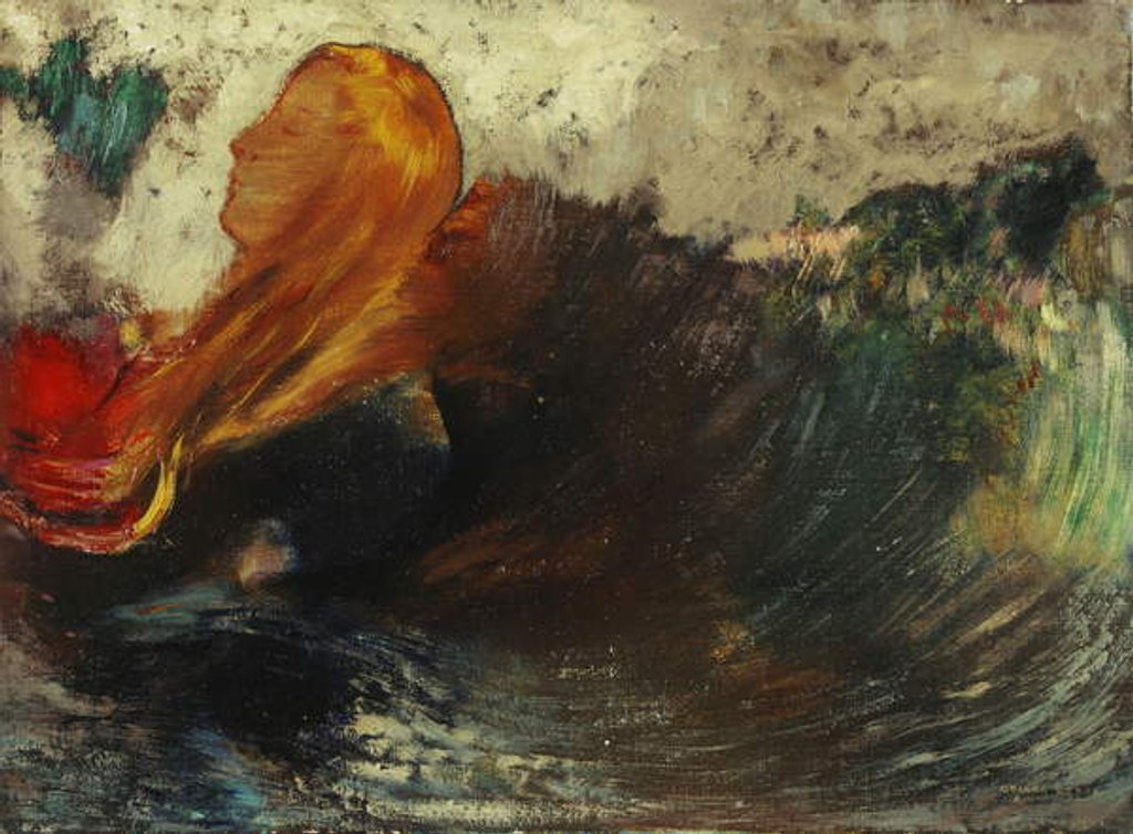 Detail of The Death of Ophelia; La Mort d'Ophelie, by Odilon Redon