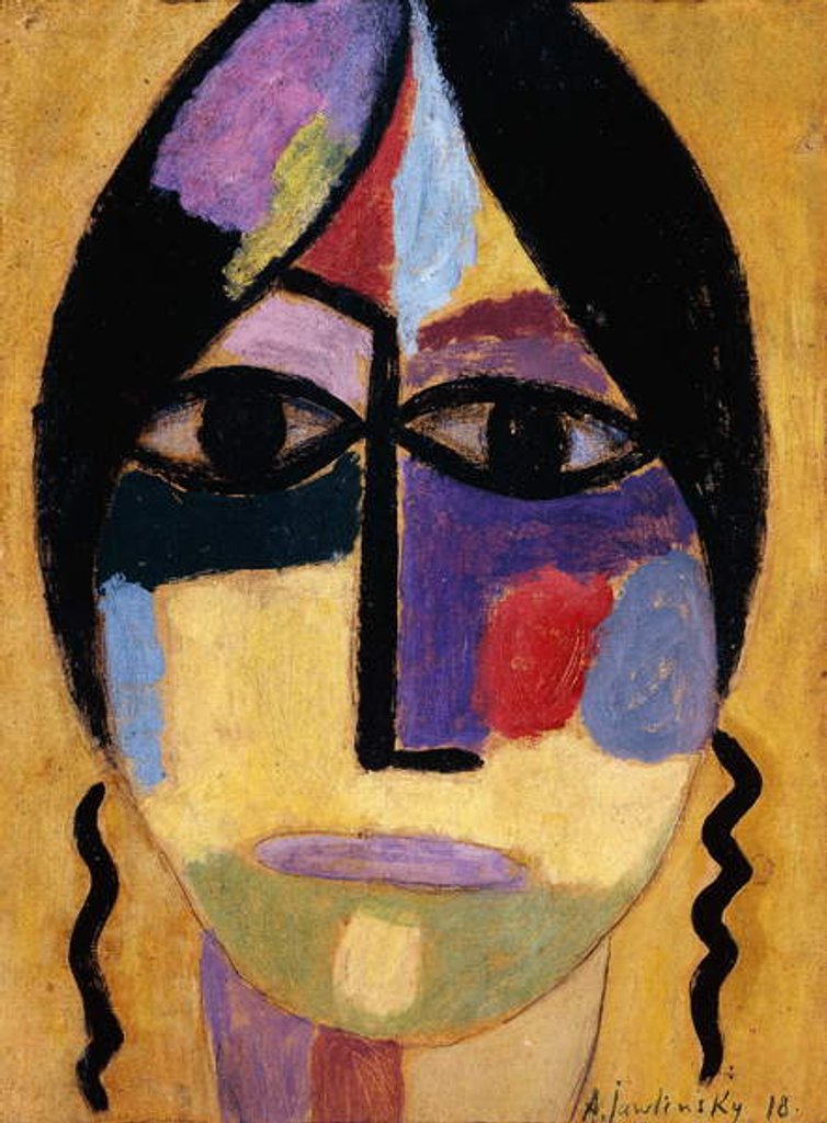 Detail of Mystic Head: Ravenwings IV; Mysticher Kopf: Rabenflugel IV, 1918 by Alexej von Jawlensky