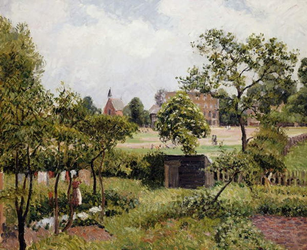 Detail of A View of Stamford Brook Common; Vue de Stamford Brook Common, 1897 by Camille Pissarro