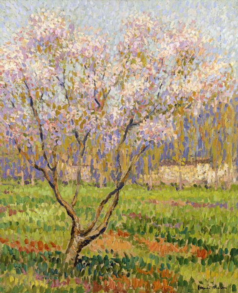 Detail of Apple Tree in Blossom; Pommiers en Fleurs by Henri Jean Guillaume Martin