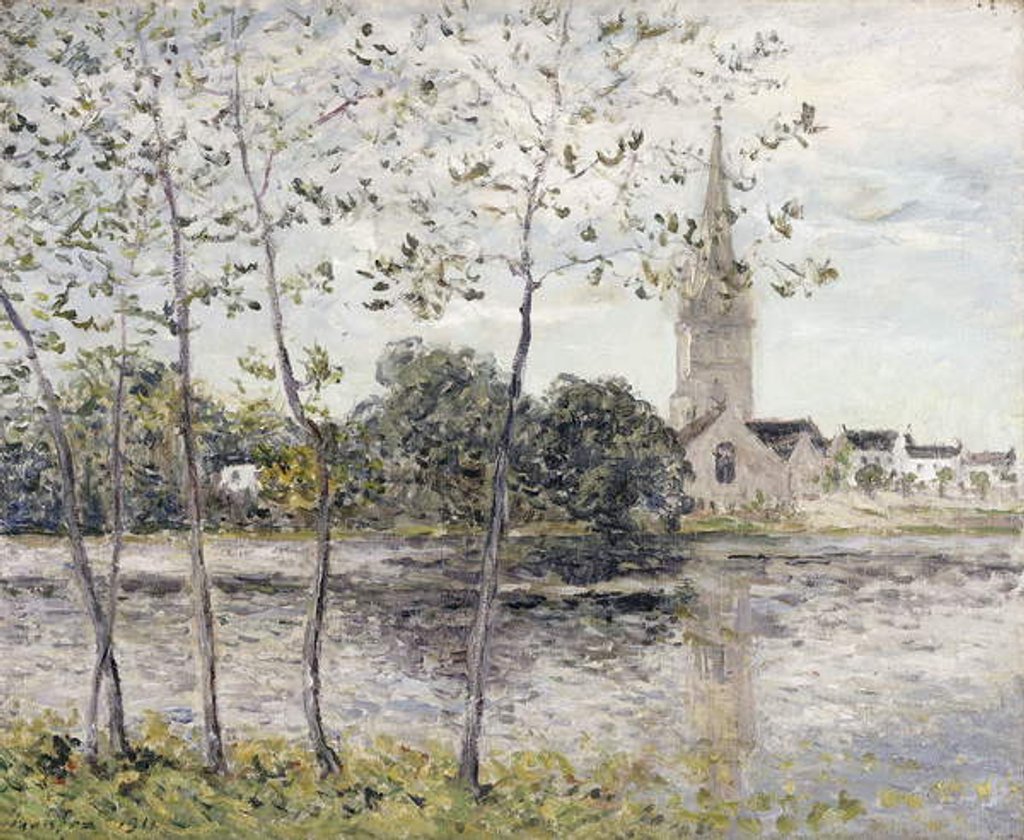 Detail of By the Pond at Rosporden, Finistere; Au Bord de l'Etang a Rosporden, Finistere, 1911 by Maxime Emile Louis Maufra