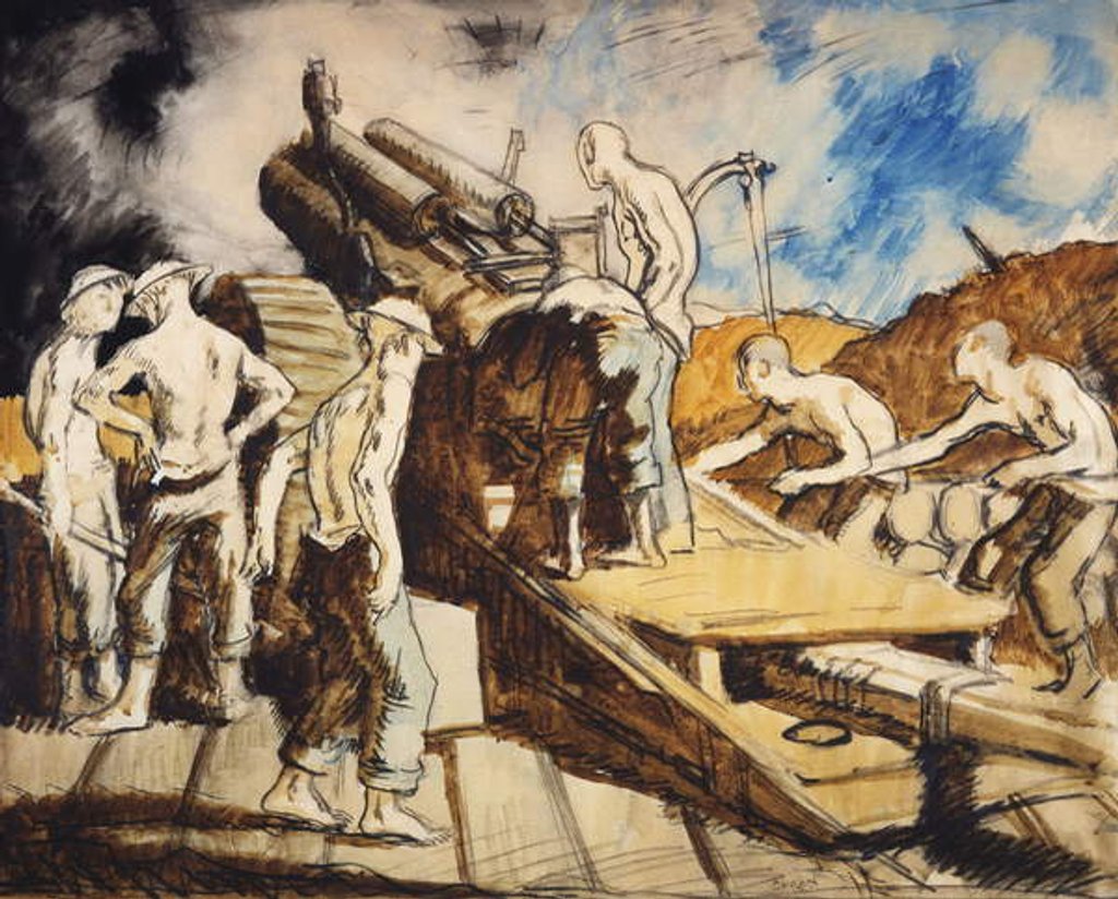 Detail of The Howitzer in Action, c.1917 by William Orpen